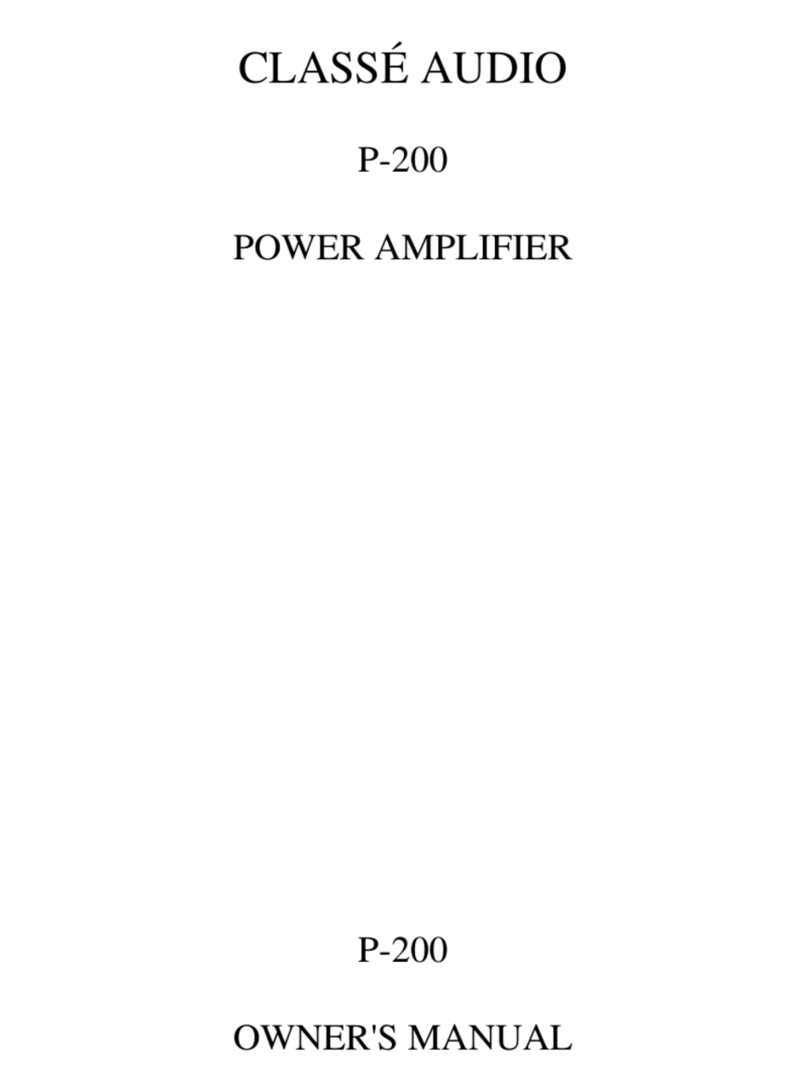 Classe Audio P-200 owner's manual