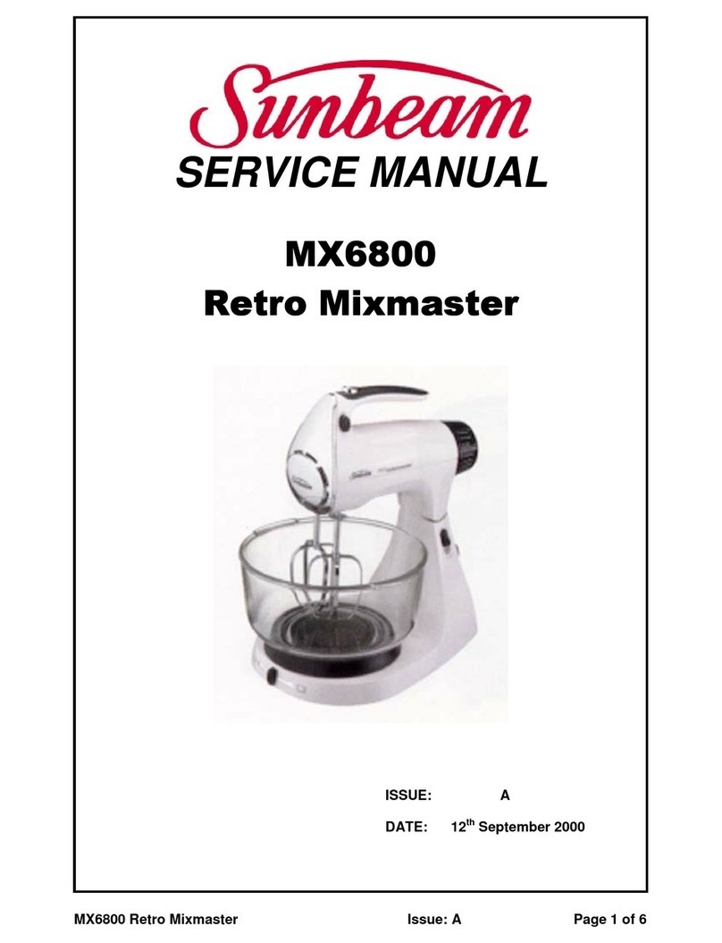 Sunbeam MX6800 Retro Mixmaster Service manual