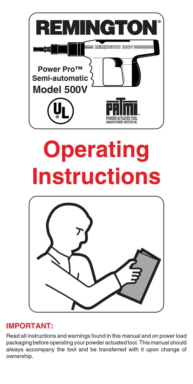 Remington Power Pro 500V operating instructions
