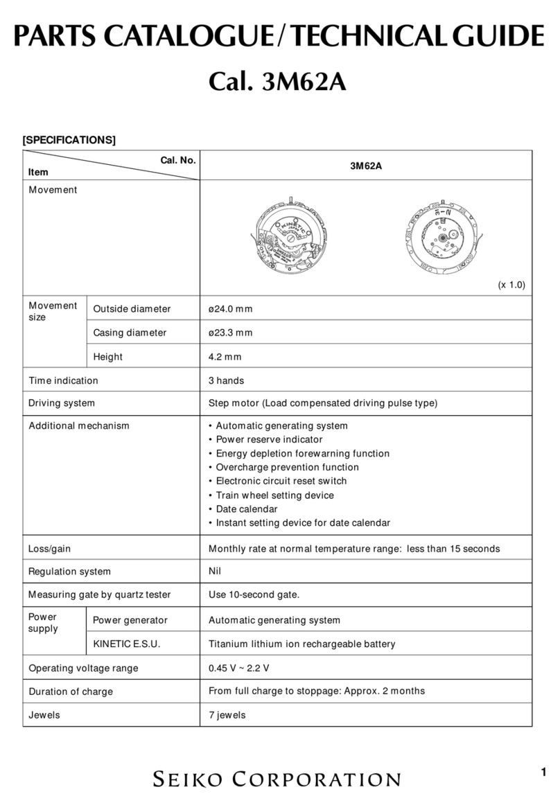 Seiko 3M62A Parts catalogue /technical guide