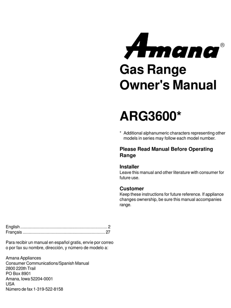 Amana ARG3600 Series User manual
