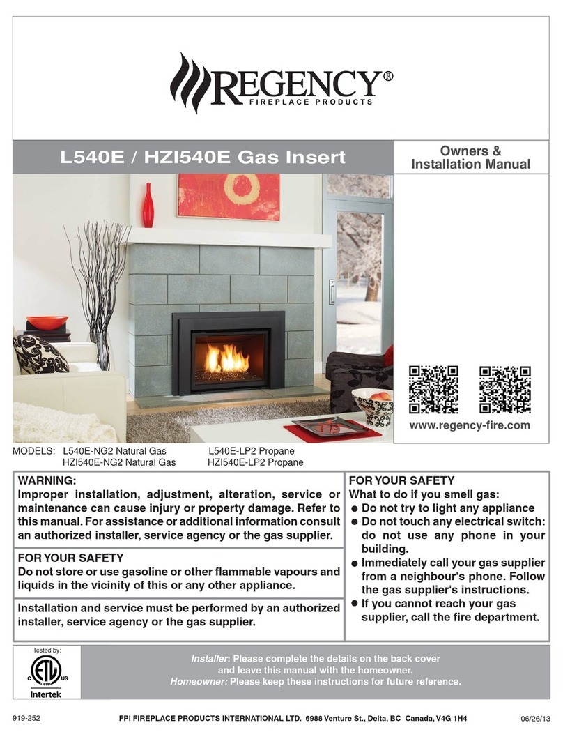 Regency L540E Quick start guide Regency L540E Quick start guide