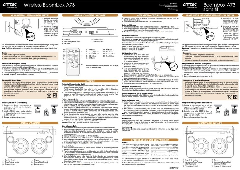 TDK A73 user guide