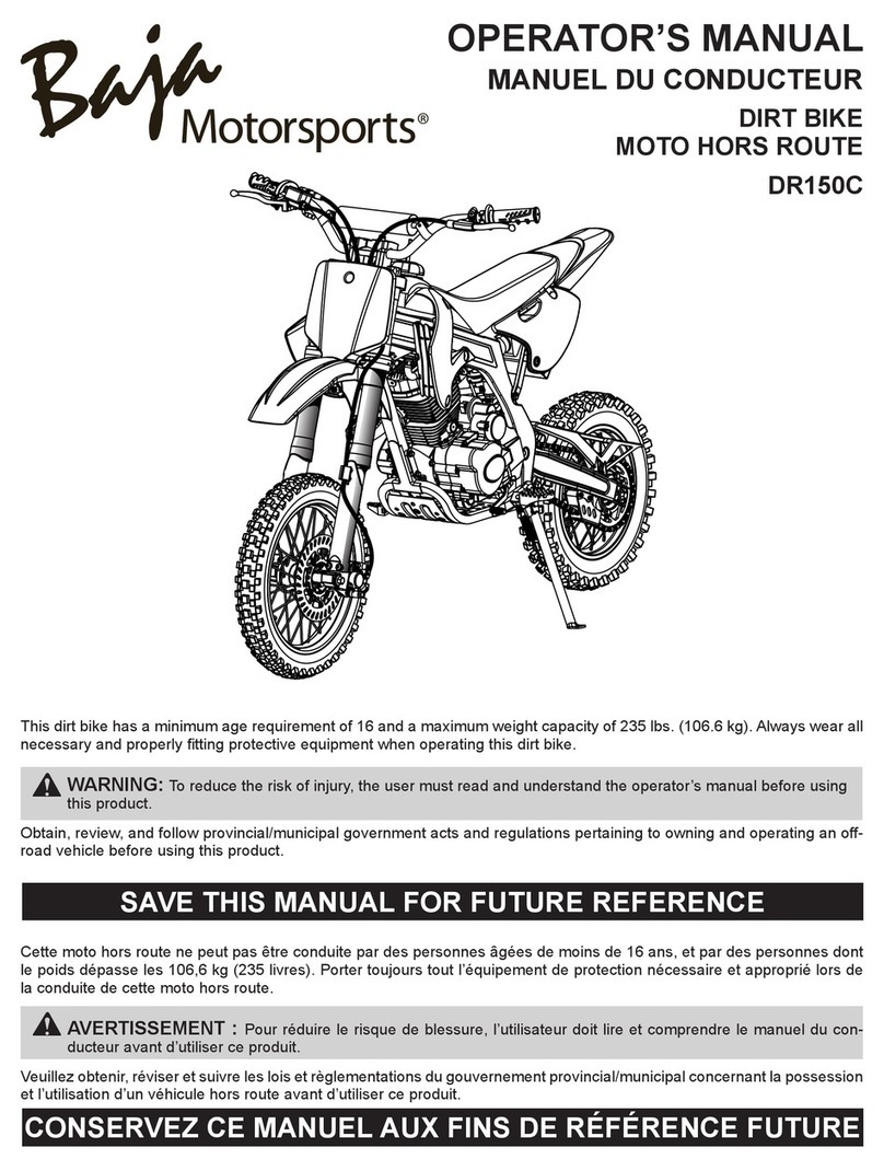 Baja motorsports 2010 DR150C Operator's manual