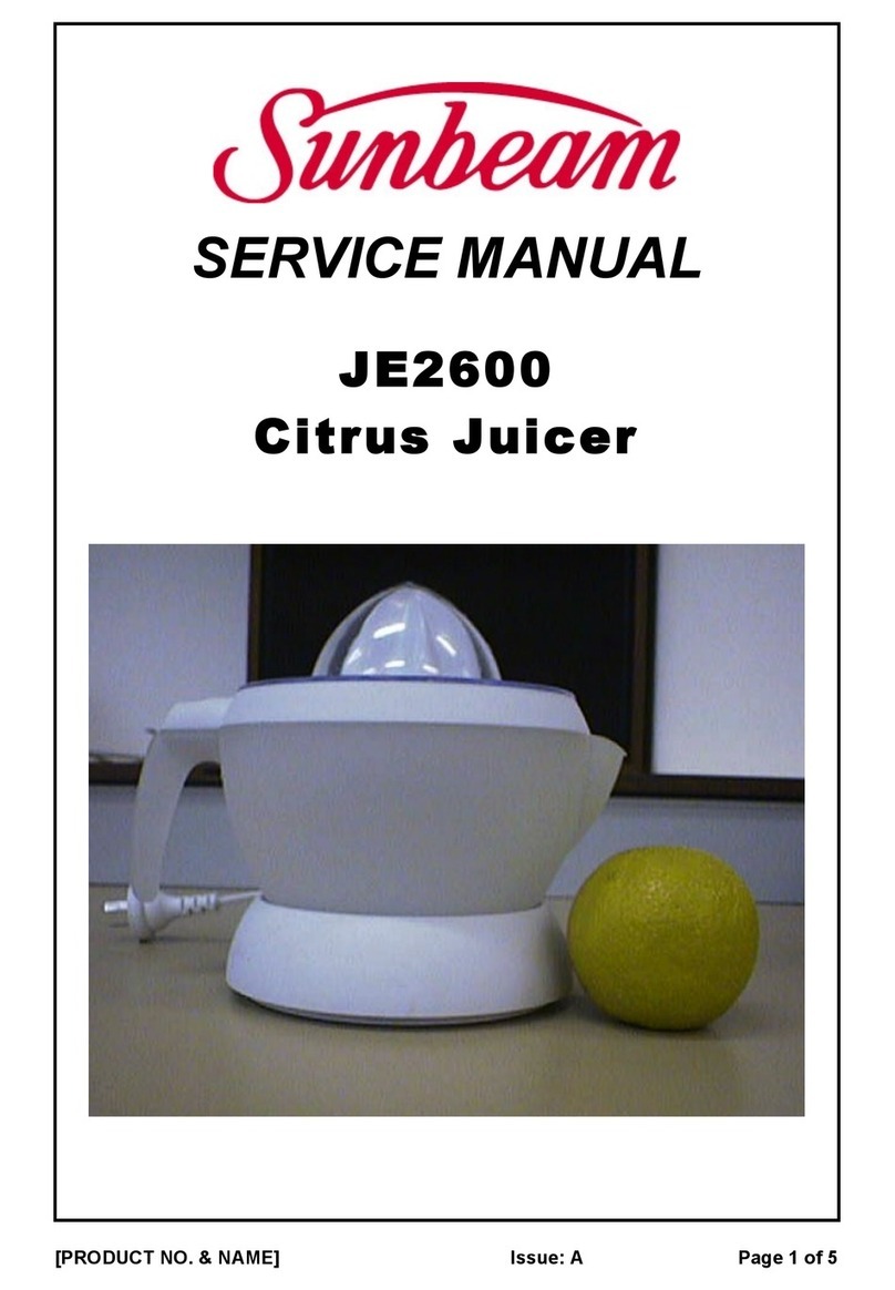 Sunbeam JE2600 Service manual