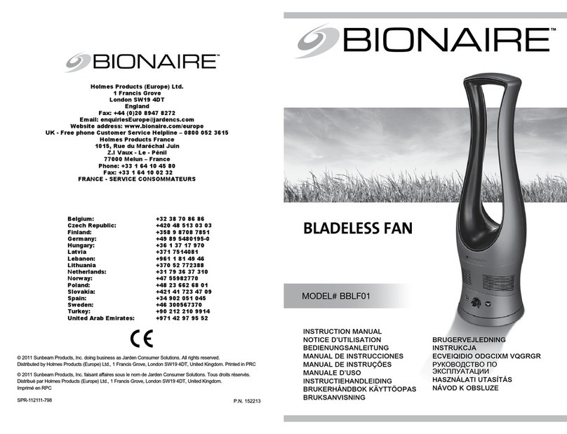 Bionaire BBLF01 User manual
