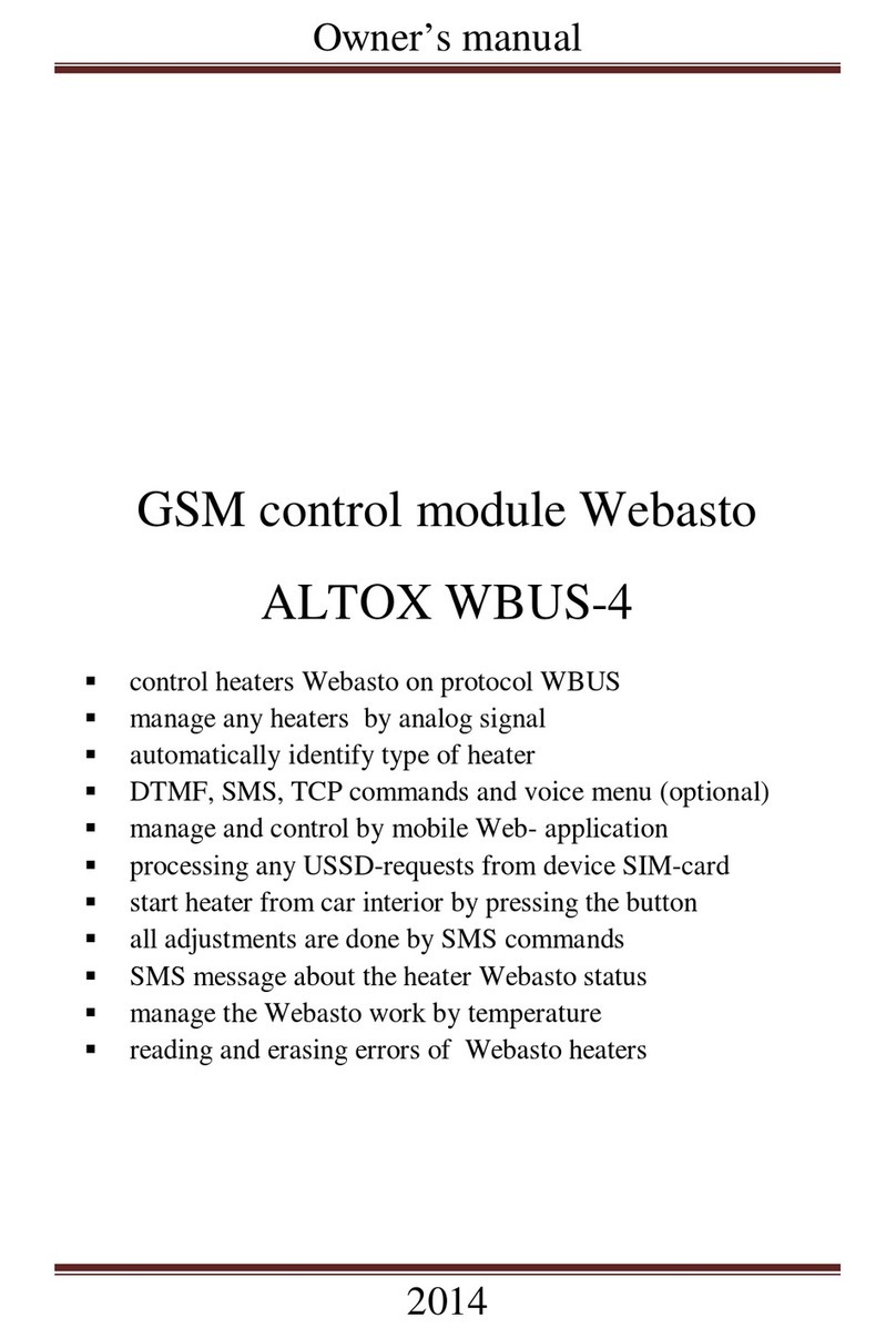 Webasto ALTOX WBUS-4 owner's manual