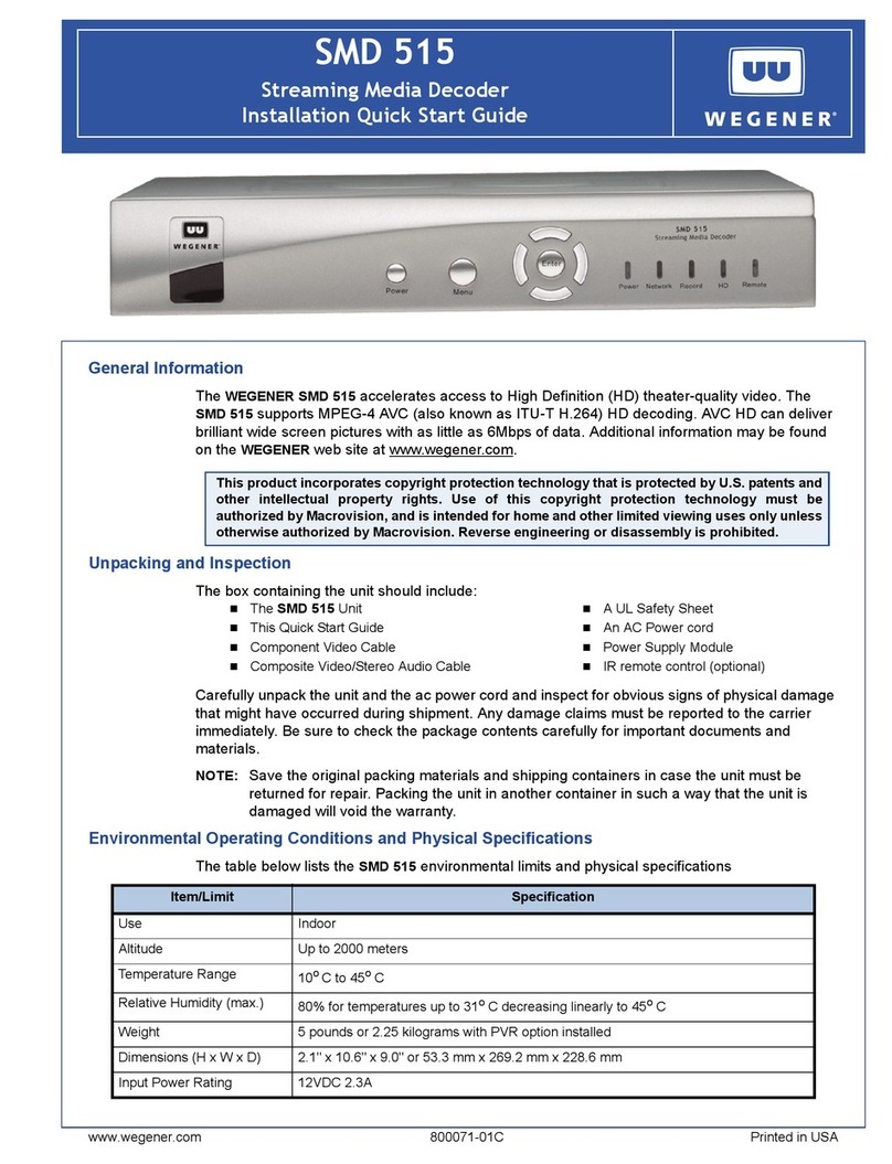 Wegener SMD 515 Installation & quick start guide Wegener SMD 515 Installation & quick start guide