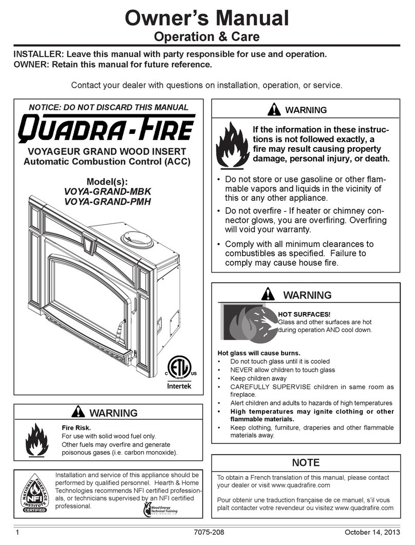 Quadra-Fire VOYA-GRAND-MBK User manual