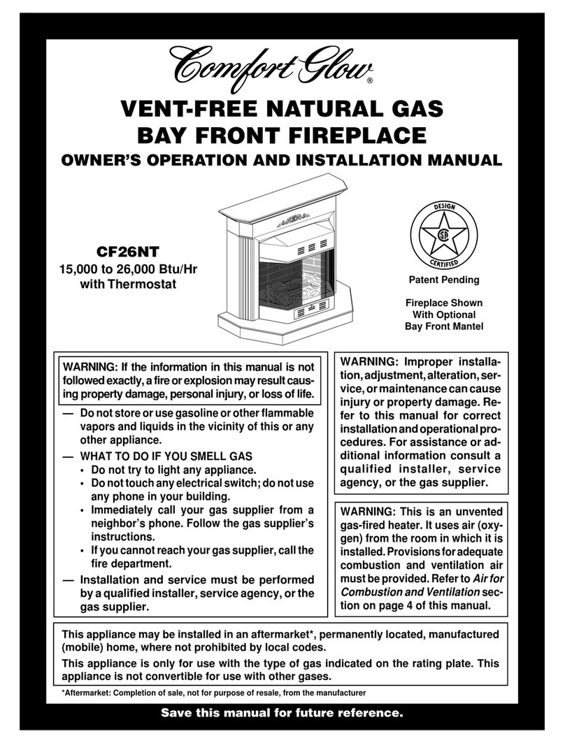Comfort Glow CF26NT OWNER'S OPERATION AND INSTALLATION MANUAL