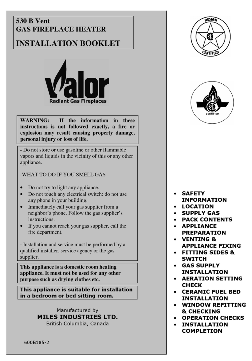 Valor 530 B Vent Installation and operation manual Valor 530 B Vent Installation and operation manual