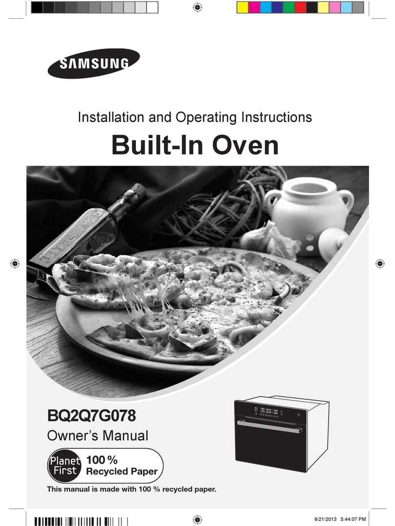 Samsung BQ2Q7G078 Prezio Dual Cook Electric Oven Installation and operating instructions