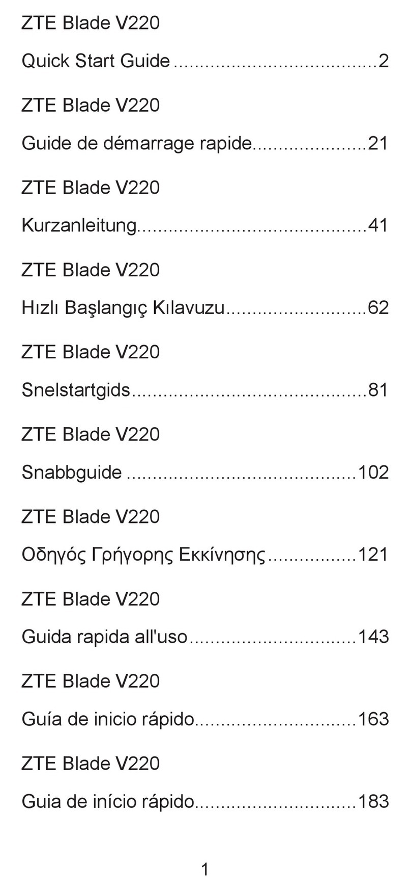 Zte Blade V220 User manual