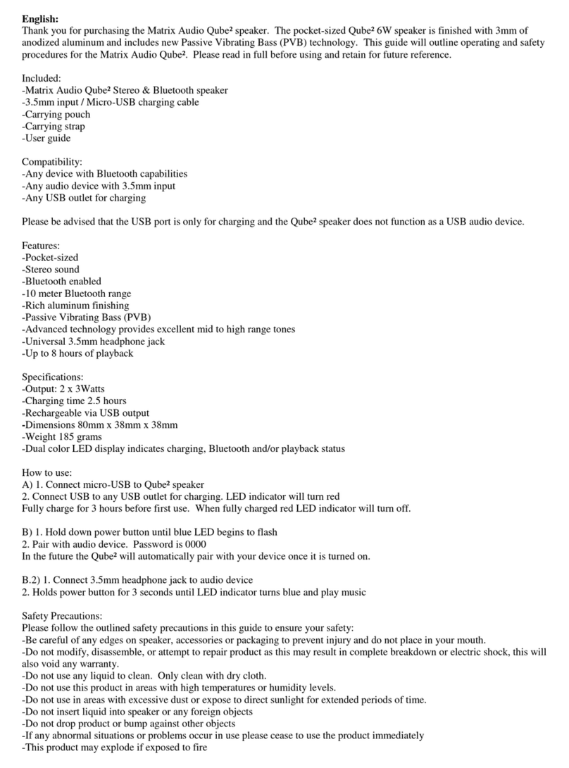 Matrix QUBE2 user manual