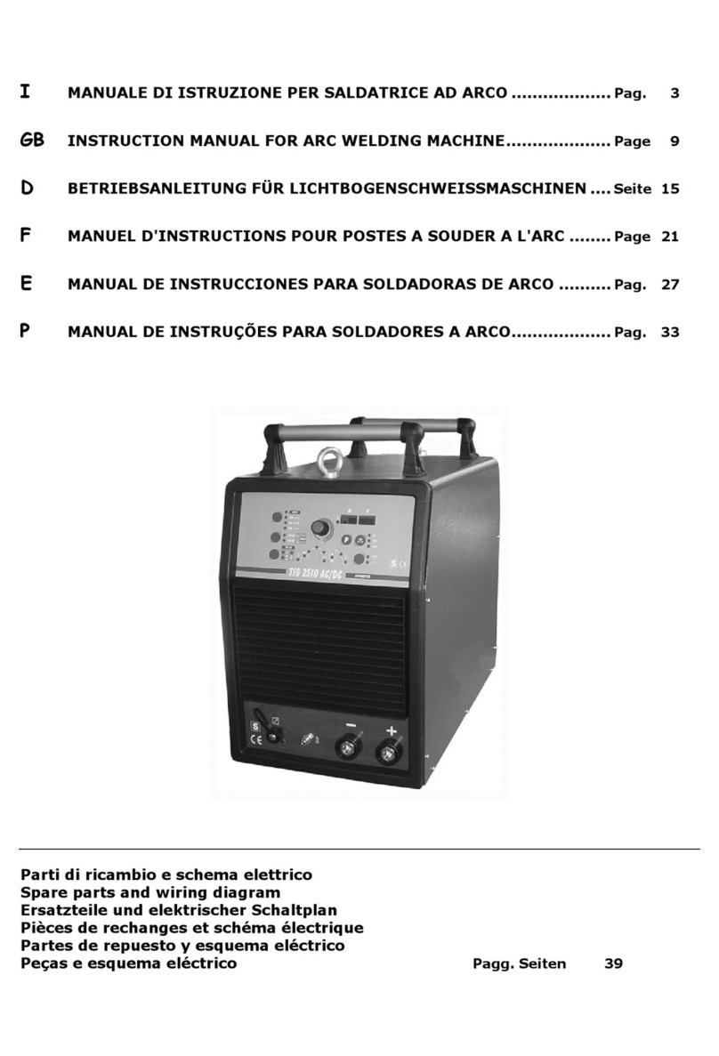 Elettro TIG 2510 instruction manual Elettro TIG 2510 instruction manual