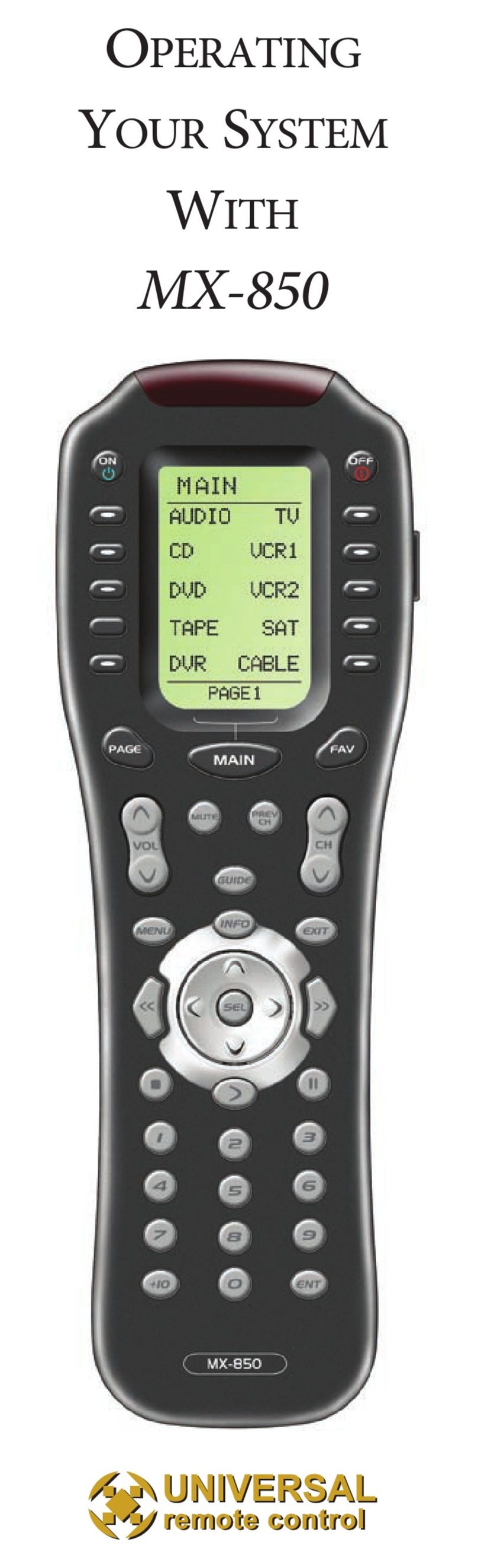 Universal MX-850 operating instructions