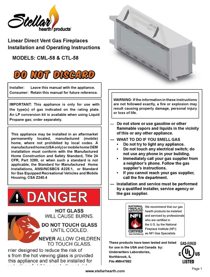 Stellar Hearth CML-58 Installation and operating instructions Stellar Hearth CML-58 Installation and operating instructions