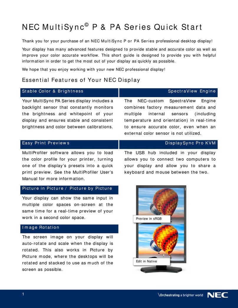 NEC MultiSync P Series User manual