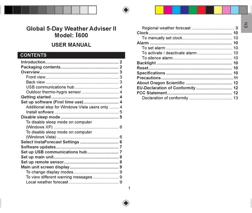 Oregon Scientific I600 user manual Oregon Scientific I600 user manual