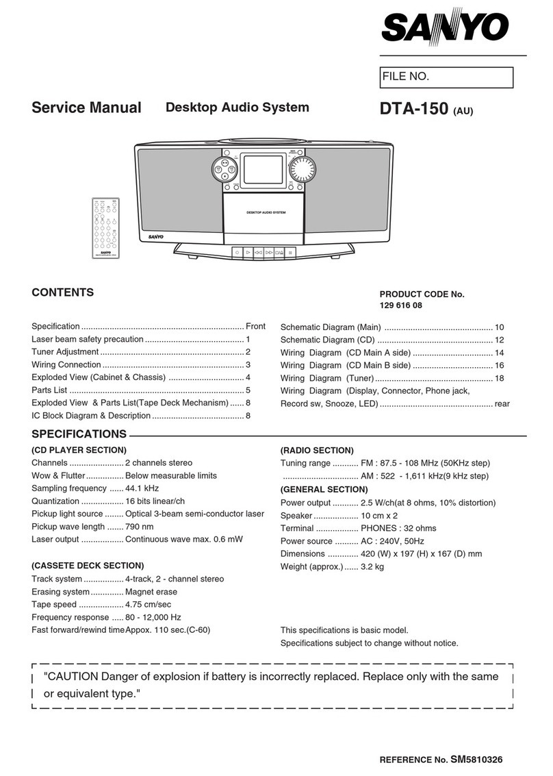 Sanyo DTA-150 User manual Sanyo DTA-150 User manual