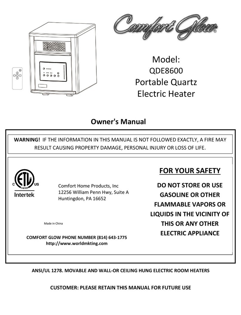 Comfort Glow QDE8600 owner's manual