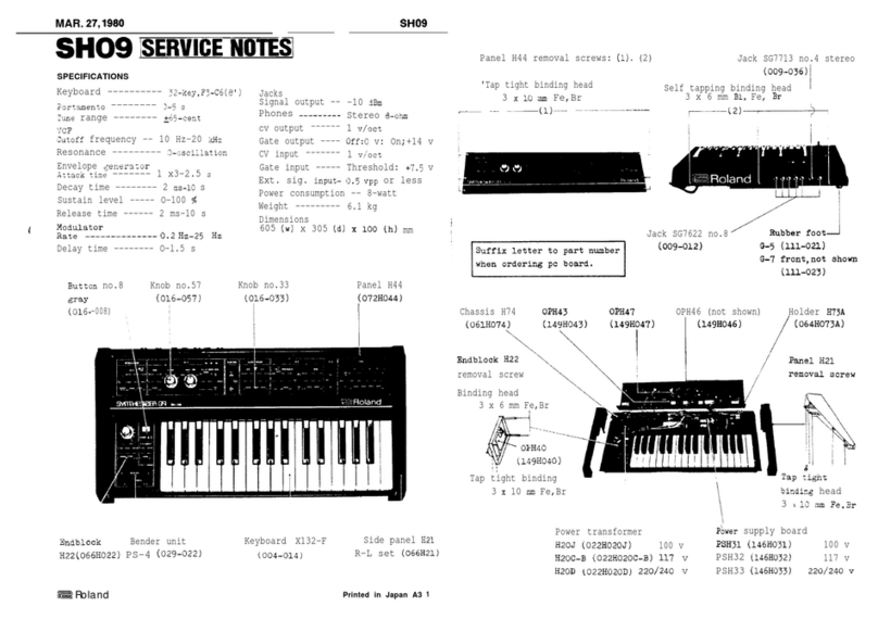 Roland SH-09 Operating and maintenance manual