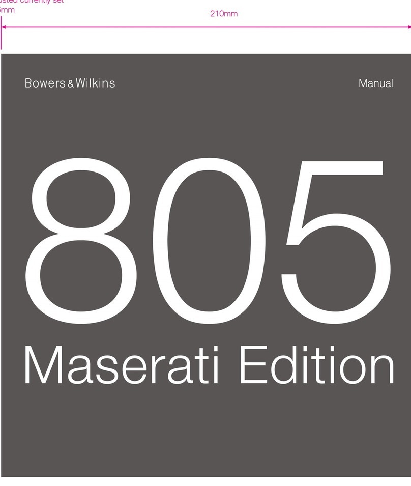 Bowers & Wilkins Loudspeaker Signature 805 User manual Bowers & Wilkins Loudspeaker Signature 805 User manual