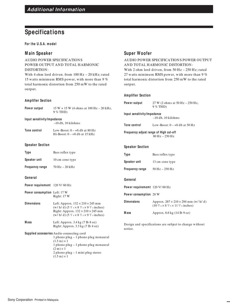 Sony SA-SPC5 User manual