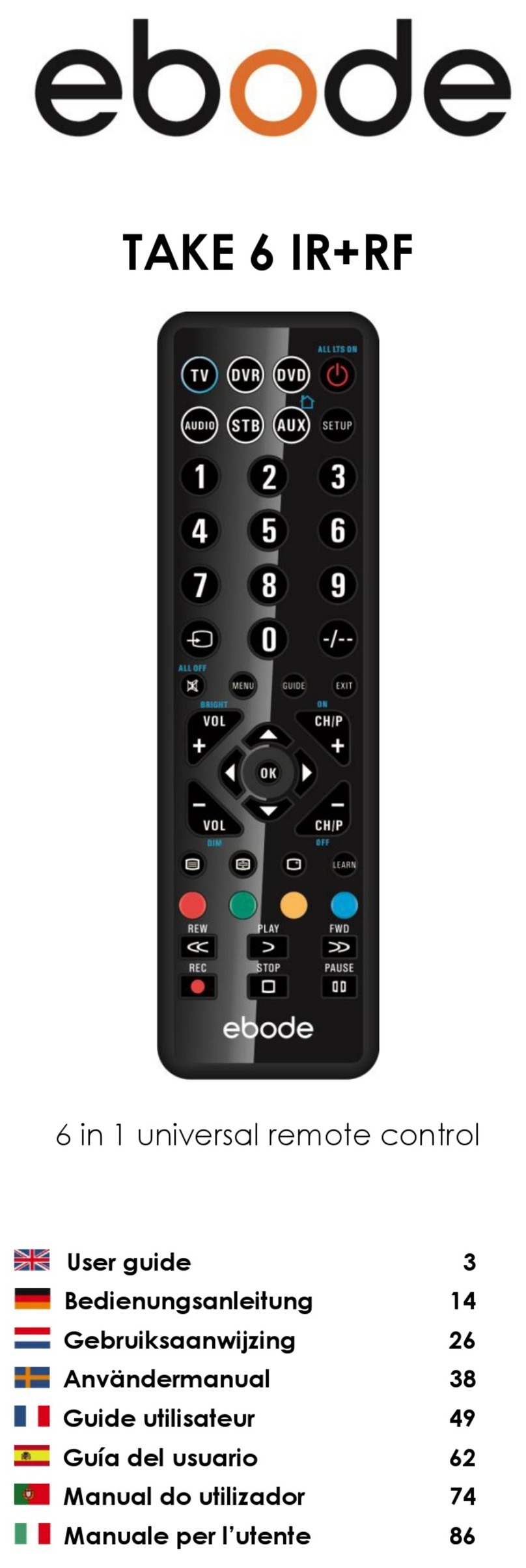 Ebode TAKE 6 IR+RF user guide