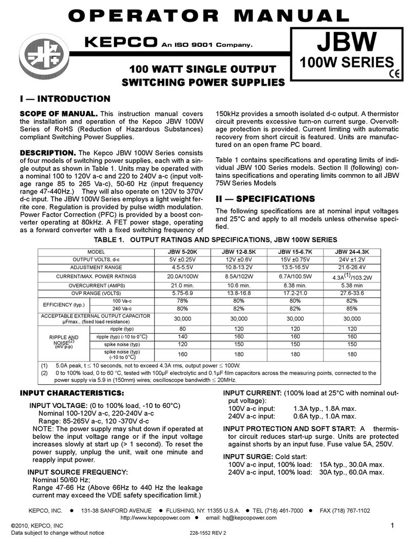 KEPCO JBW 5-20K Operator's manual