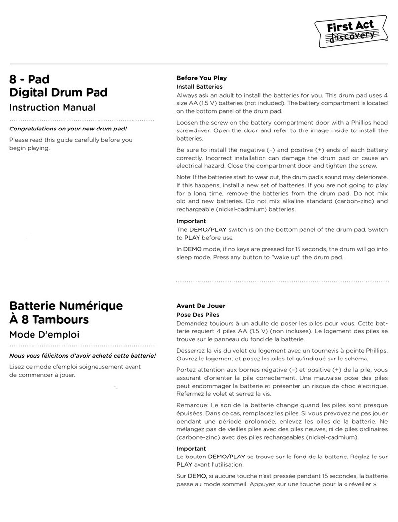 First Act 8-Pad instruction manual