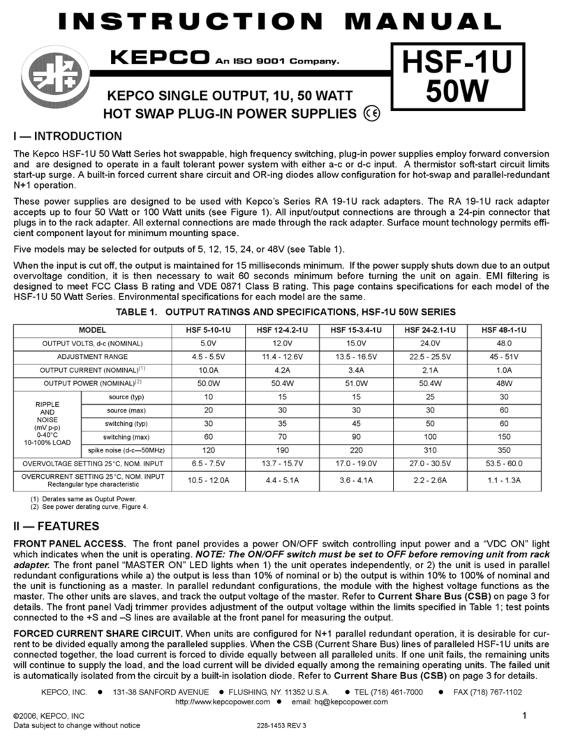 KEPCO HSF 5-10-1U instruction manual KEPCO HSF 5-10-1U instruction manual