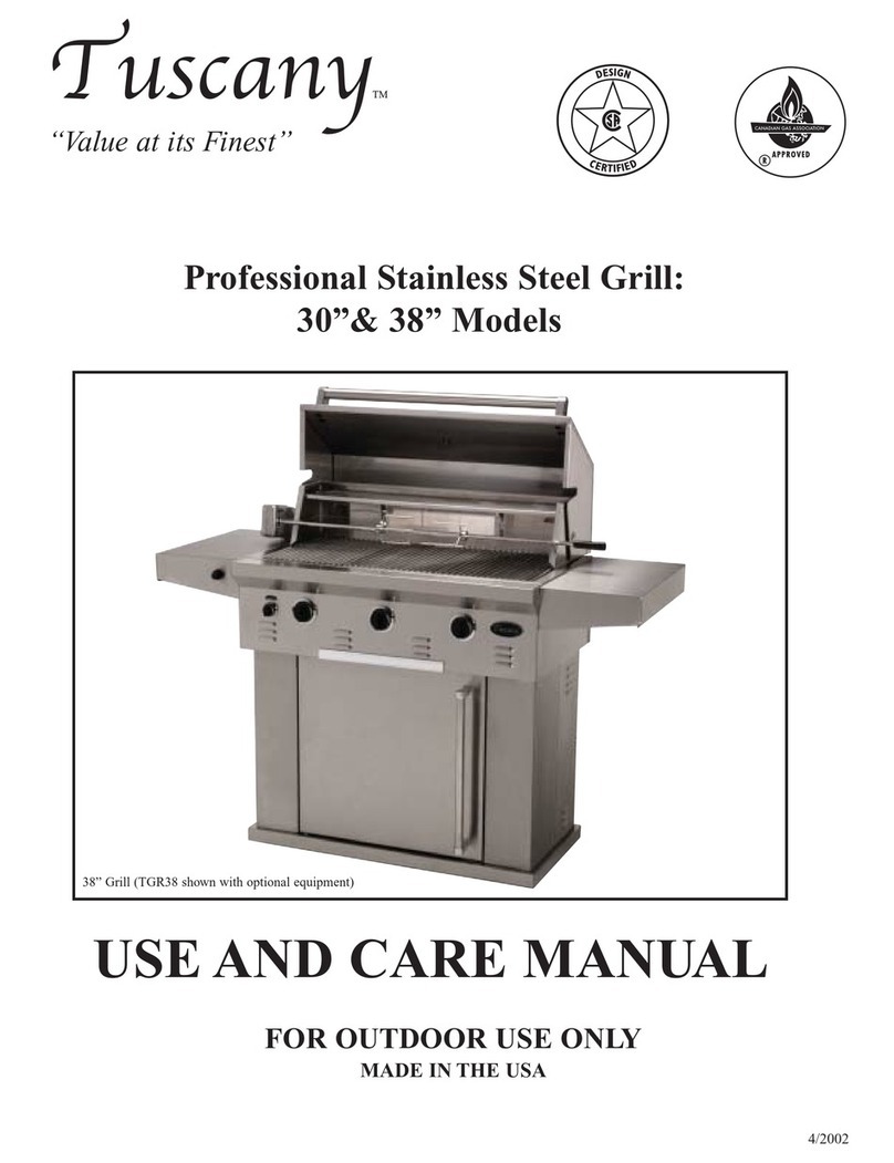 Tuscany TGR38 use and care manual