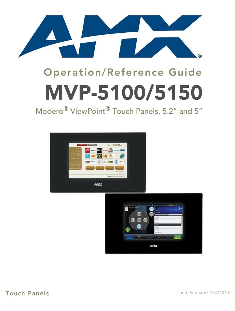AMX Modero ViewPoint MVP-5100 Parts list manual AMX Modero ViewPoint MVP-5100 Parts list manual