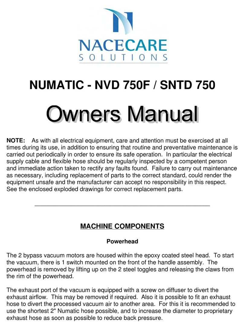 Numatic NVD 750F owner's manual