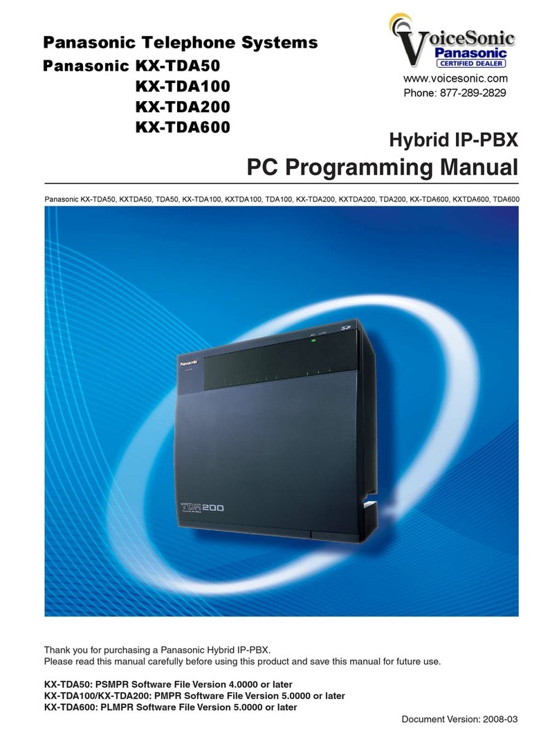 Panasonic KX-TDA50 Pc programming manual