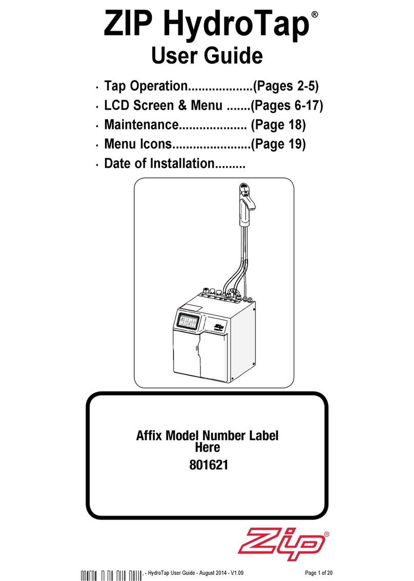 Zip HydroTap 801621 User manual Zip HydroTap 801621 User manual