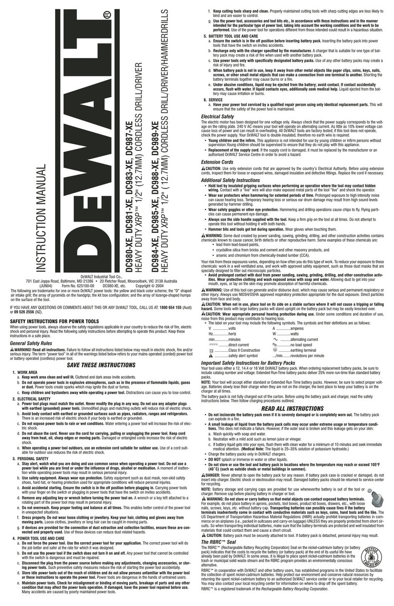 DeWalt DC980-XE instruction manual