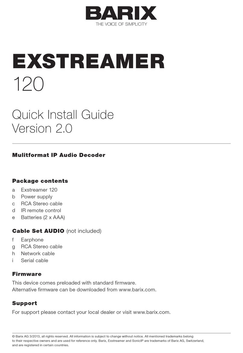 BARIX EXSTREAMER 120 User manual