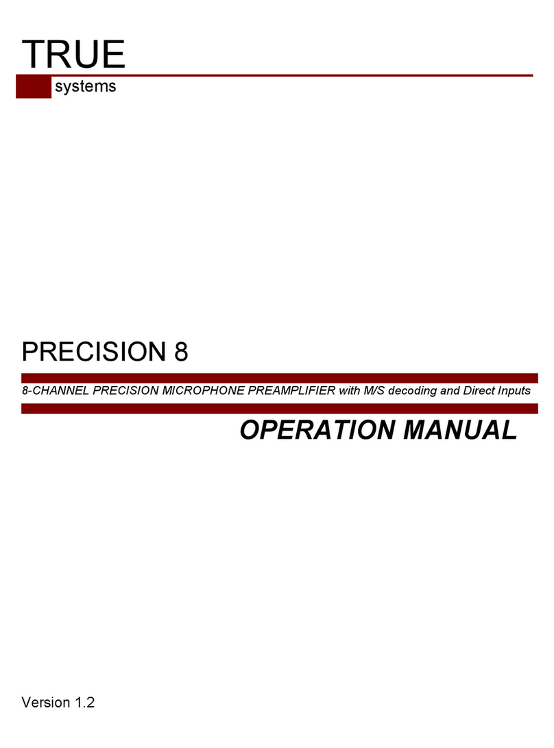 True PRECISION 8 Operation manual