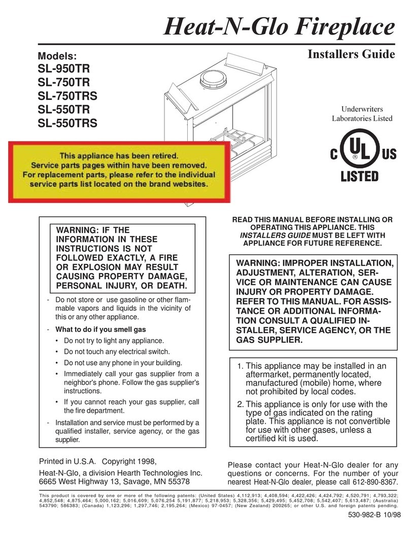 Heat-N-Glo SL-950TR Assembly instructions