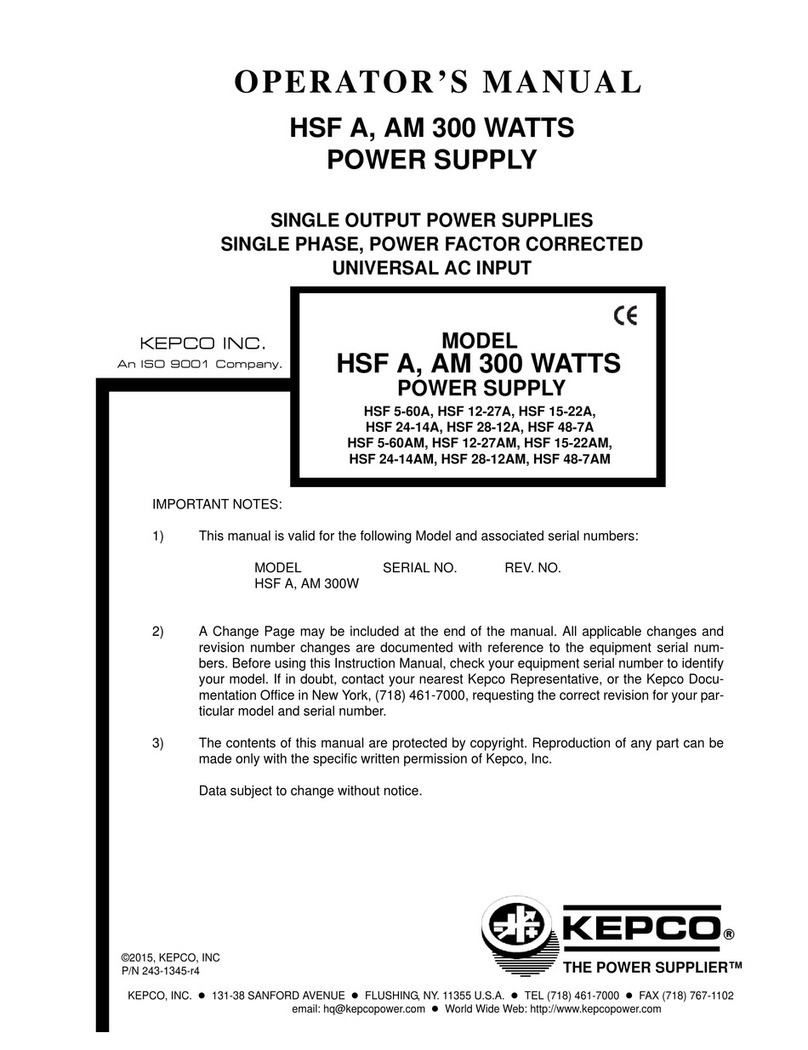 KEPCO HSF A Operator's manual