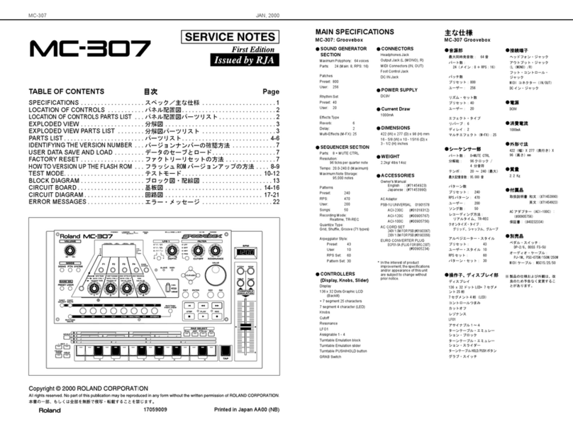 Roland Groovebox MC-307 Operating and maintenance manual