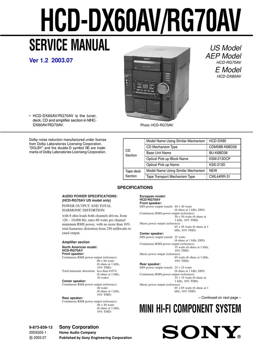 Sony HCD-DX60AV Service manual