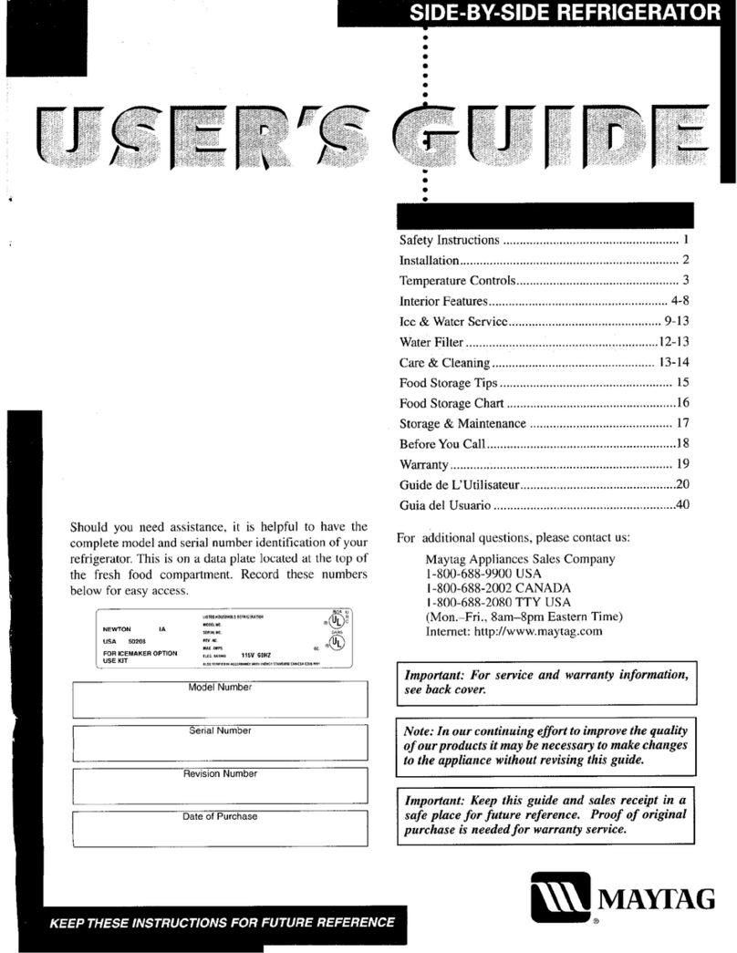 Maytag MSB2154DRA User manual