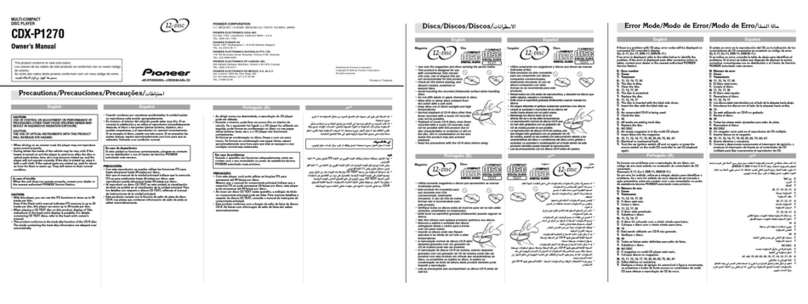 Pioneer CDX-P1270 owner's manual