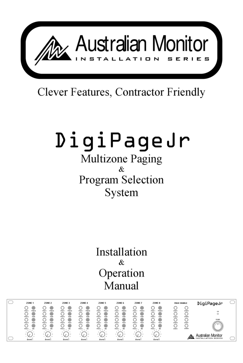 AUSTRALIAN MONITOR Digipage JR Installation & operation manual