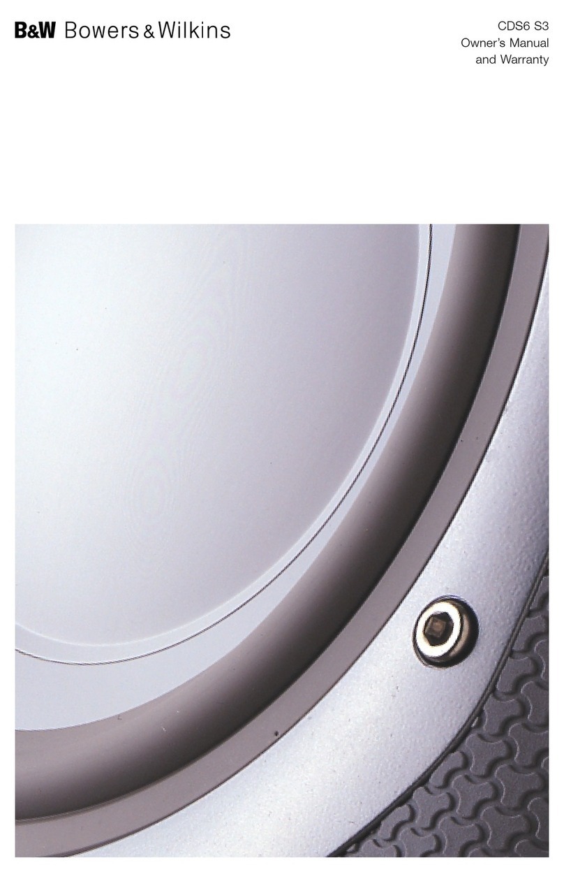 Bowers & Wilkins CDS6 S3 owner's manual