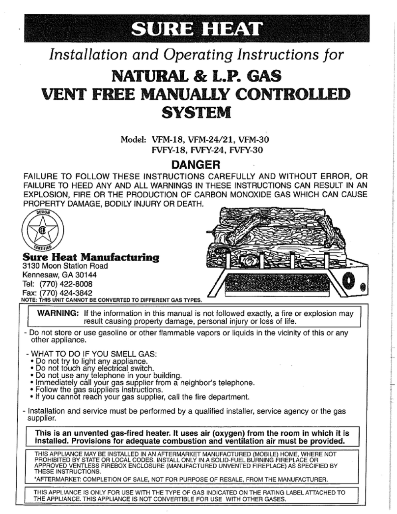 Sure Heat VFM-18 Installation and operating instructions