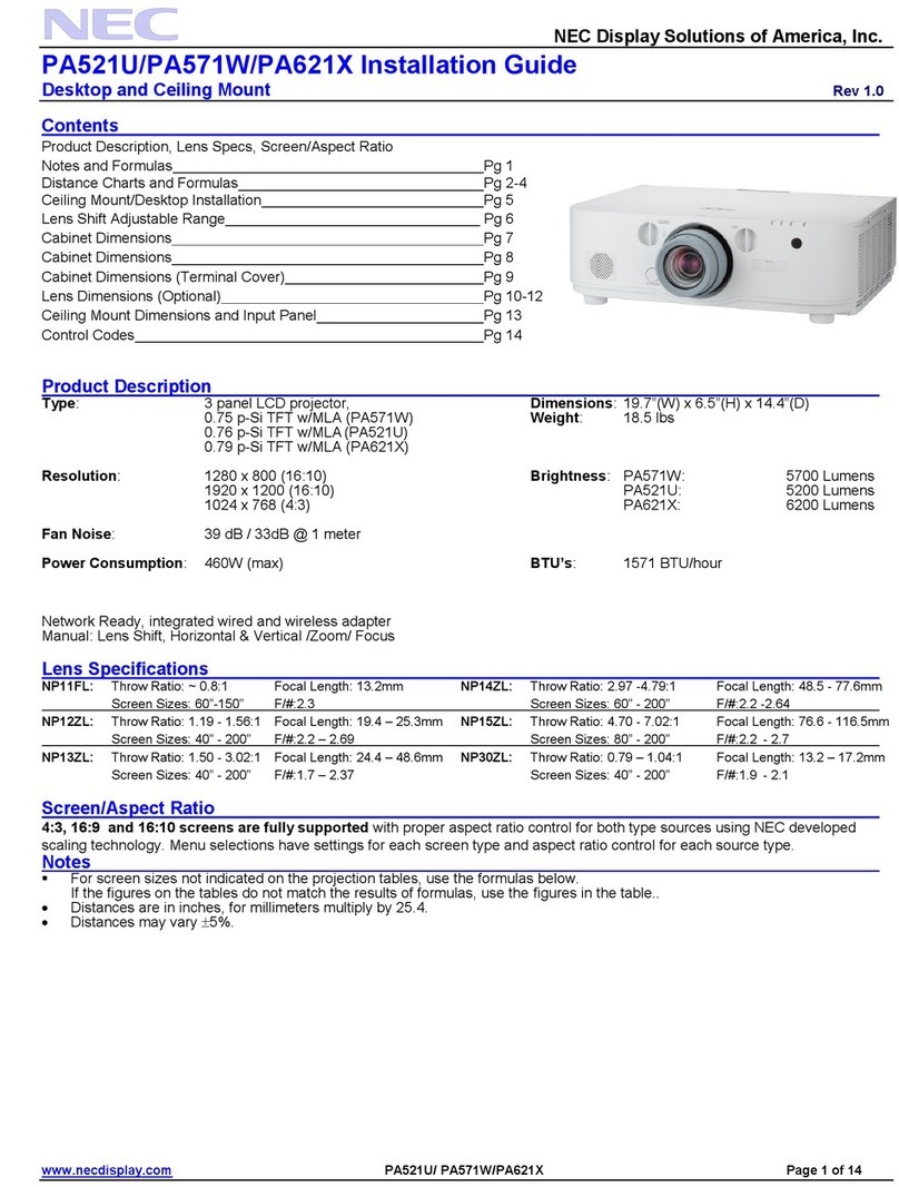 NEC PA521U User manual